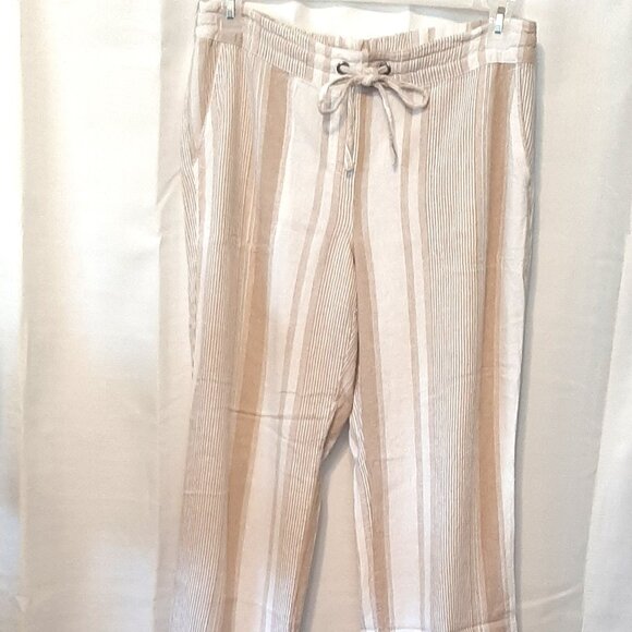 Per Se Linen Blend Pull-On Drawstring Pants Size M - Picture 3 of 5
